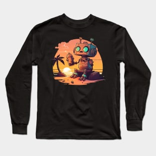 A robot asking existential crisis Long Sleeve T-Shirt